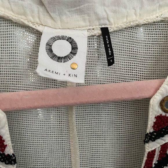 Anthropologie Akemi + Kin Embroidered Mesh Cotton Top - Picture 7 of 15